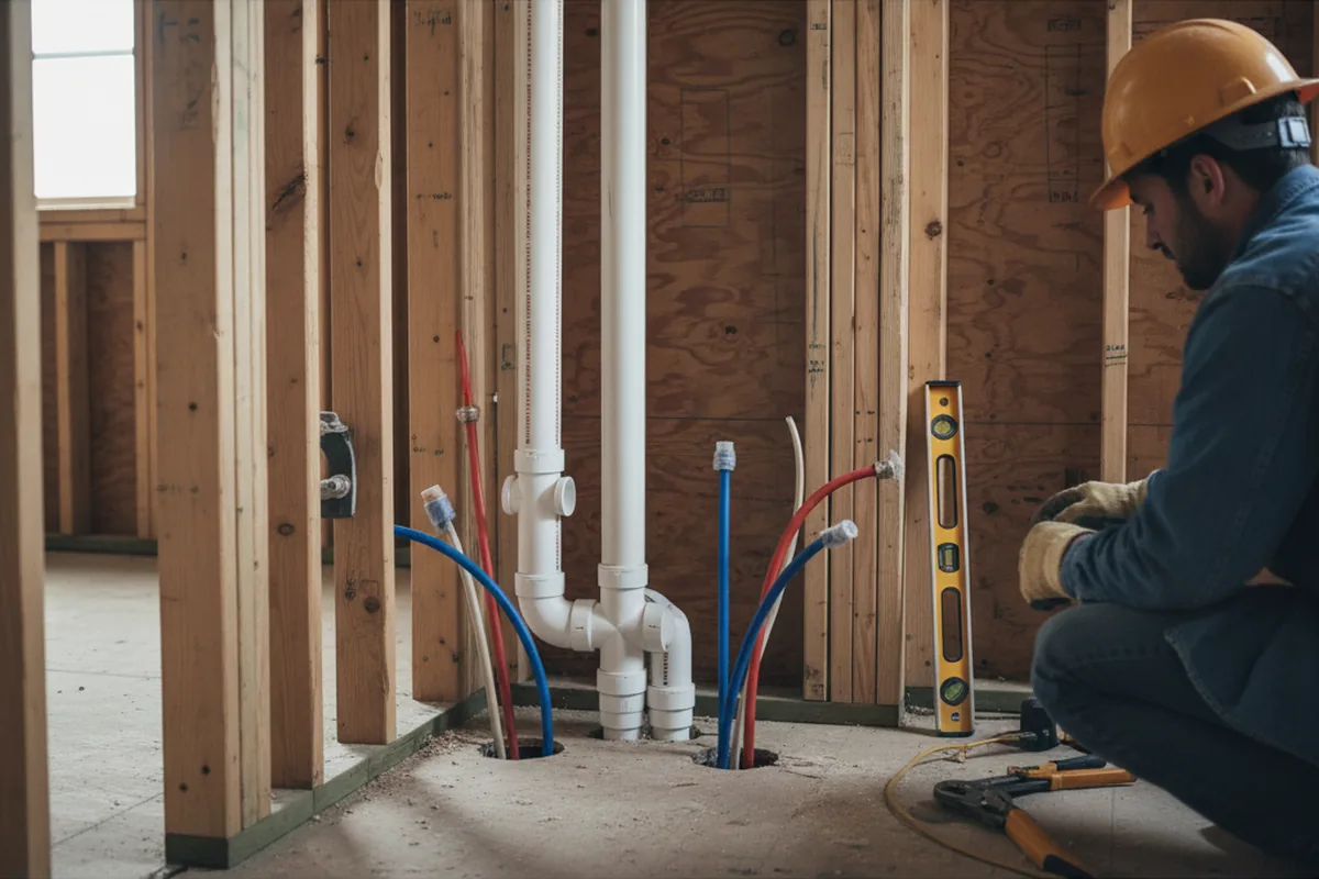 Drain and supply rough-in during Drain Cleaning in Kitzmiller
